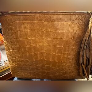 Crocodile Pattern  small brown bag by the brand Pietro 1982 NYC